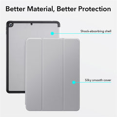 ESR Rebound Series Trifold Stand Smart Case for iPad 10.2 (2021)/(2020)/(2019), PU Leather+Soft TPU Back Shockproof Cover with Pen Holder