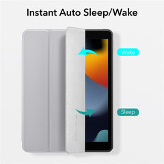 ESR Rebound Series Trifold Stand Smart Case for iPad 10.2 (2021)/(2020)/(2019), PU Leather+Soft TPU Back Shockproof Cover with Pen Holder