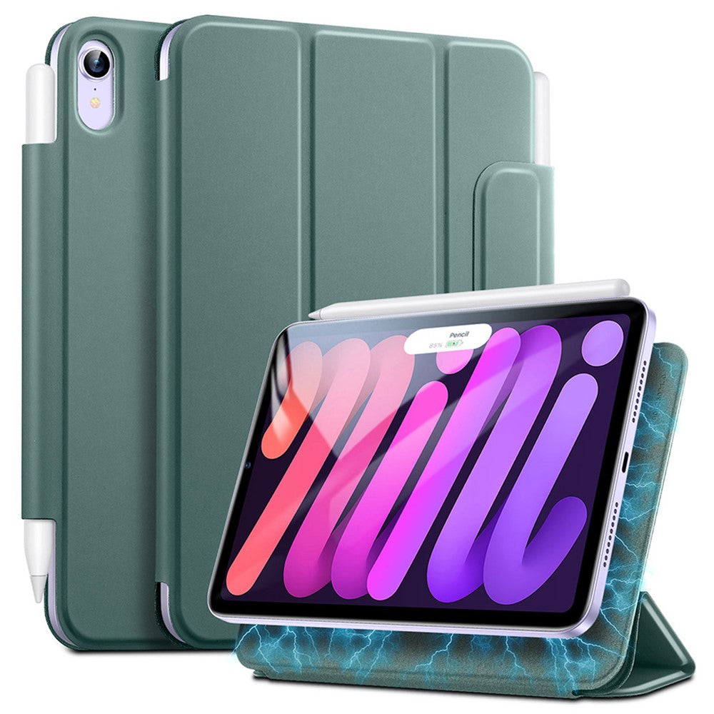 ESR Rebound Series for iPad mini (2024) / mini (2021) Tri-Fold Stand Double-Sided Magnet PU Leather Cover Case with Magnetic Clasp - TechGearPal