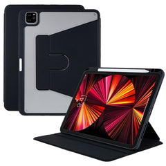 MUTURAL for iPad Air (2020) / (2022) / Pro 11 (2020) / (2021) / (2022) Slim Stand Protective Cover Clear Transparent Back Shell with Built-in Pencil Holder