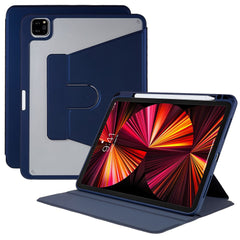 MUTURAL for iPad Air (2020) / (2022) / Pro 11 (2020) / (2021) / (2022) Slim Stand Protective Cover Clear Transparent Back Shell with Built-in Pencil Holder