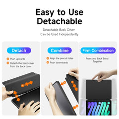 DUX DUCIS Magi Protective Case for iPad mini (2024) / mini (2021) Detachable 2-in-1 Leather+PC+TPU Auto Wake  /  Sleep Function Tablet Cover with V-Fold Stand