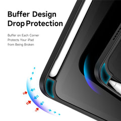 DUX DUCIS Magi Protective Case for iPad mini (2024) / mini (2021) Detachable 2-in-1 Leather+PC+TPU Auto Wake  /  Sleep Function Tablet Cover with V-Fold Stand