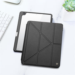 DUX DUCIS Magi Étui de protection pour iPad 10.2 (2019) / (2020) / (2021) Support pliable en V Anti-rayures Cuir + PC + TPU Housse de tablette Support Réveil / Veille automatique 