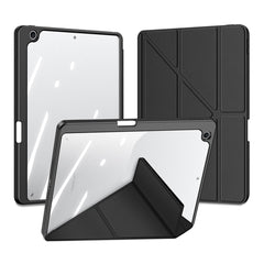DUX DUCIS Magi Étui de protection pour iPad 10.2 (2019) / (2020) / (2021) Support pliable en V Anti-rayures Cuir + PC + TPU Housse de tablette Support Réveil / Veille automatique 