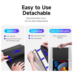 DUX DUCIS Magi Étui de protection pour iPad 10.2 (2019) / (2020) / (2021) Support pliable en V Anti-rayures Cuir + PC + TPU Housse de tablette Support Réveil / Veille automatique 