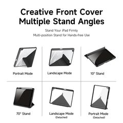 DUX DUCIS Magi Étui de protection pour iPad 10.2 (2019) / (2020) / (2021) Support pliable en V Anti-rayures Cuir + PC + TPU Housse de tablette Support Réveil / Veille automatique 