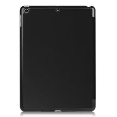 For iPad 9.7 (2018) / 9.7 (2017) Tri-fold Stand Lightweight Full Protection Smart Leather Tablet Case Cover