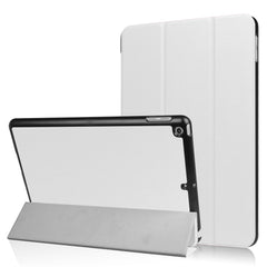 For iPad 9.7 (2018) / 9.7 (2017) Tri-fold Stand Lightweight Full Protection Smart Leather Tablet Case Cover