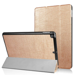 For iPad 9.7 (2018) / 9.7 (2017) Tri-fold Stand Lightweight Full Protection Smart Leather Tablet Case Cover
