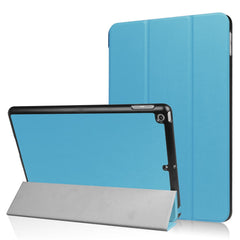 For iPad 9.7 (2018) / 9.7 (2017) Tri-fold Stand Lightweight Full Protection Smart Leather Tablet Case Cover