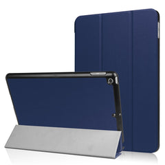 For iPad 9.7 (2018) / 9.7 (2017) Tri-fold Stand Lightweight Full Protection Smart Leather Tablet Case Cover