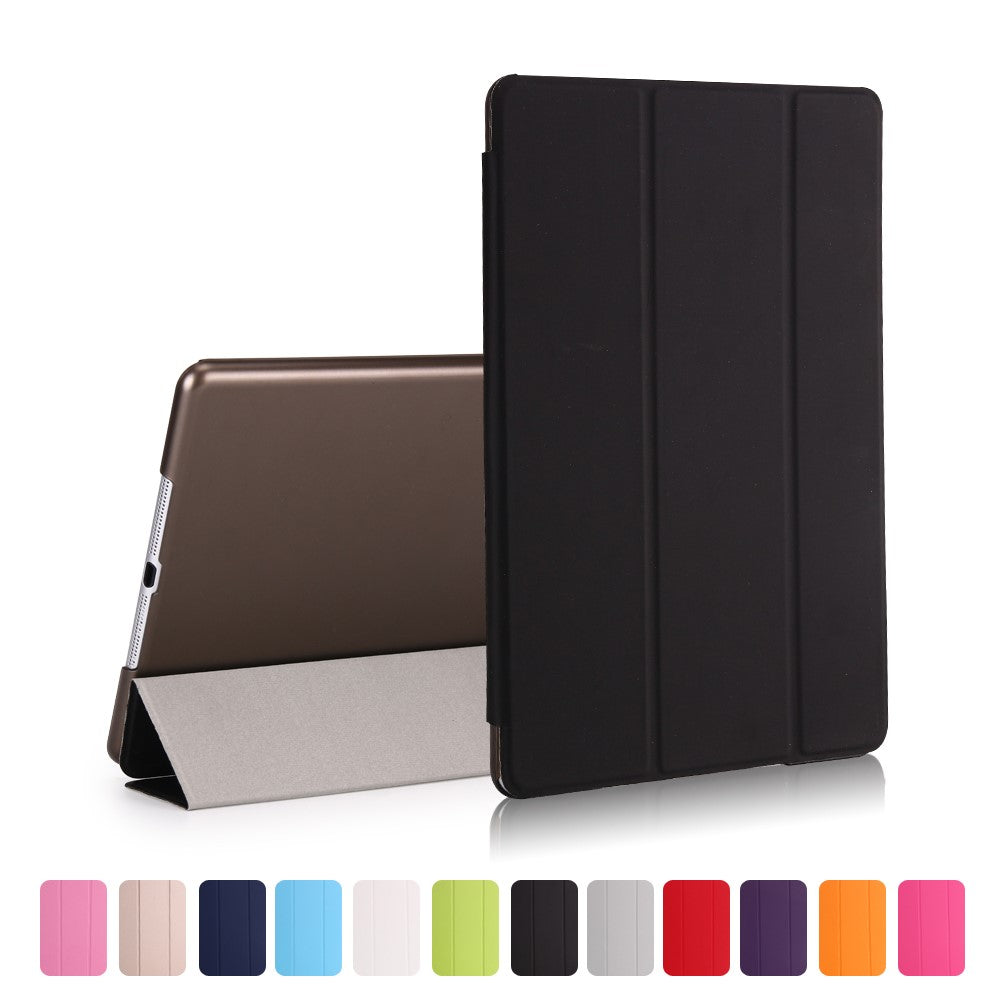 For iPad 9.7-inch (2018) / (2017) Magnetic Tri-Fold Stand Leather Case Smart Awake / Sleep Tablet Cover