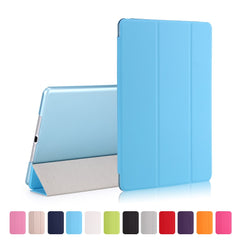 For iPad 9.7-inch (2018) / (2017) Magnetic Tri-Fold Stand Leather Case Smart Awake / Sleep Tablet Cover