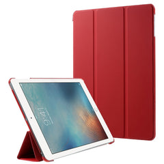For iPad 9.7-inch (2018) / (2017) Tablet Cover Tri-Fold Stand PU Leather + PC Protective Case