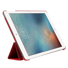 For iPad 9.7-inch (2018) / (2017) Tablet Cover Tri-Fold Stand PU Leather + PC Protective Case