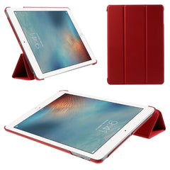 For iPad 9.7-inch (2018) / (2017) Tablet Cover Tri-Fold Stand PU Leather + PC Protective Case