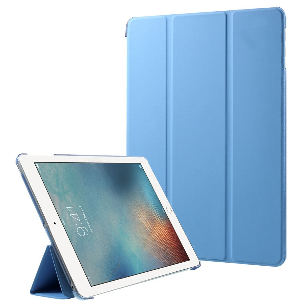 For iPad 9.7-inch (2018) / (2017) Tablet Cover Tri-Fold Stand PU Leather + PC Protective Case