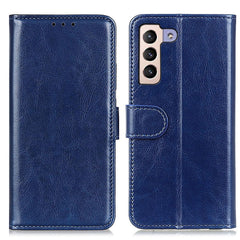 Crazy Horse Textur Magnetverschluss Anti-Drop PU Leder Brieftasche Stand Case Folio Flip Schutzhülle für Samsung Galaxy S22 5G