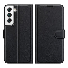 Stoßfeste Litchi-Textur PU-Leder-Brieftaschenhülle Magnetverschluss Schutzständer Flip-Telefonabdeckung Für Samsung Galaxy S22 5G 