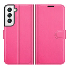Stoßfeste Litchi-Textur PU-Leder-Brieftaschenhülle Magnetverschluss Schutzständer Flip-Telefonabdeckung Für Samsung Galaxy S22 5G 