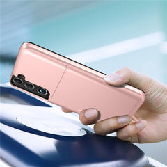 Für Samsung Galaxy S22 5G Slide Card Holder Anti-Drop-Smartphone-Hülle Leichte, schlanke, stilvolle PC + TPU-Hybrid-Telefonabdeckung 