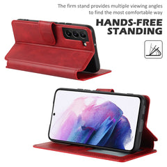 Vintage Texture Matte PU Leather Folio Flip Stand Case RFID Blocking Magnetic Wallet Cover for Samsung Galaxy S22 5G