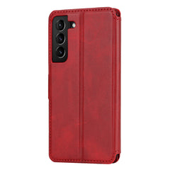 Vintage Texture Matte PU Leather Folio Flip Stand Case RFID Blocking Magnetic Wallet Cover for Samsung Galaxy S22 5G