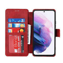 Vintage Texture Matte PU Leather Folio Flip Stand Case RFID Blocking Magnetic Wallet Cover for Samsung Galaxy S22 5G