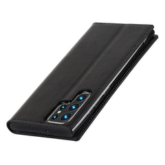 For Samsung Galaxy S22 Ultra 5G Crazy Horse Texture Genuine Leather + TPU Phone Case Cover with Stand Wallet