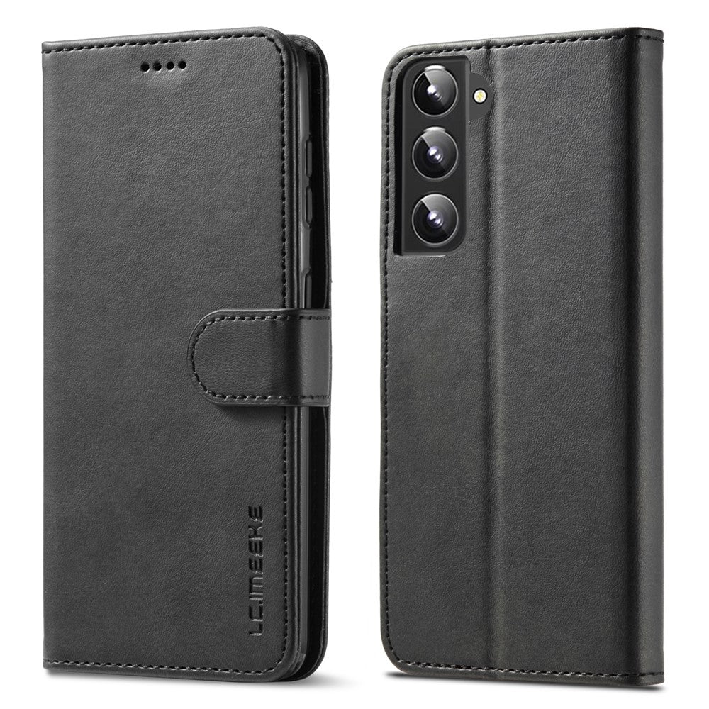 LC.IMEEKE Fall Prevention Textured Wallet PU Leather Flip Folio Stand Case Mobile Phone Case Cover for Samsung Galaxy S22 5G