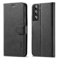 LC.IMEEKE Fallschutz Texturierte Brieftasche PU-Leder Flip Folio Stand Case Handyhülle Cover für Samsung Galaxy S22 5G 