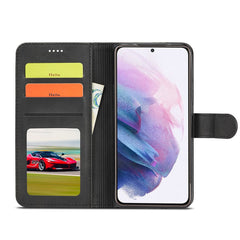 LC.IMEEKE Fallschutz Texturierte Brieftasche PU-Leder Flip Folio Stand Case Handyhülle Cover für Samsung Galaxy S22 5G 