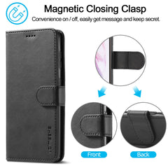 LC.IMEEKE Fallschutz Texturierte Brieftasche PU-Leder Flip Folio Stand Case Handyhülle Cover für Samsung Galaxy S22 5G 