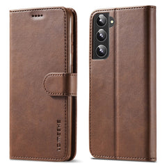 LC.IMEEKE Fallschutz Texturierte Brieftasche PU-Leder Flip Folio Stand Case Handyhülle Cover für Samsung Galaxy S22 5G 