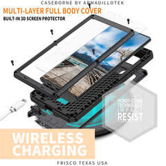 R-JUST 2nd Generation for Samsung Galaxy S22 Ultra 5G Phone Case Sliding Camera Cover Anti-drop Phone Cover Kickstand with Built-in Tempered Glass Screen Protector