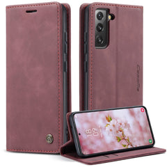 CASEME 013 Series TPU-Innenfutter-Abdeckung, Brieftaschen-Stand-Design, leichte, automatisch absorbierende PU-Leder-Telefonhülle für Samsung Galaxy S22+ 5G 
