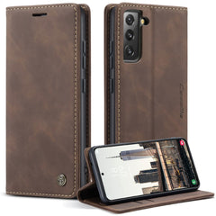 CASEME 013 Series TPU-Innenfutter-Abdeckung, Brieftaschen-Stand-Design, leichte, automatisch absorbierende PU-Leder-Telefonhülle für Samsung Galaxy S22+ 5G 