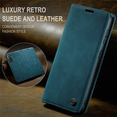 CASEME 013 Series for Samsung Galaxy S22 5G PU Leather Wallet Phone Case Stand Magnetic Absorption Card Holder Cover