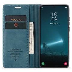 CASEME 013 Series for Samsung Galaxy S22 5G PU Leather Wallet Phone Case Stand Magnetic Absorption Card Holder Cover