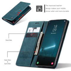CASEME 013 Series for Samsung Galaxy S22 5G PU Leather Wallet Phone Case Stand Magnetic Absorption Card Holder Cover