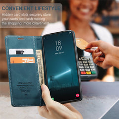 CASEME 013 Series for Samsung Galaxy S22 5G PU Leather Wallet Phone Case Stand Magnetic Absorption Card Holder Cover