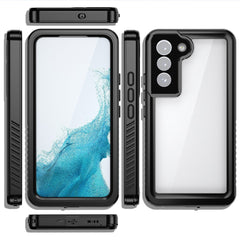 Coque de protection étanche transparente pour Samsung Galaxy S22 5G, série FS de REDPEPPER, IP68, anti-poussière, compatible avec le déverrouillage par empreinte digitale 