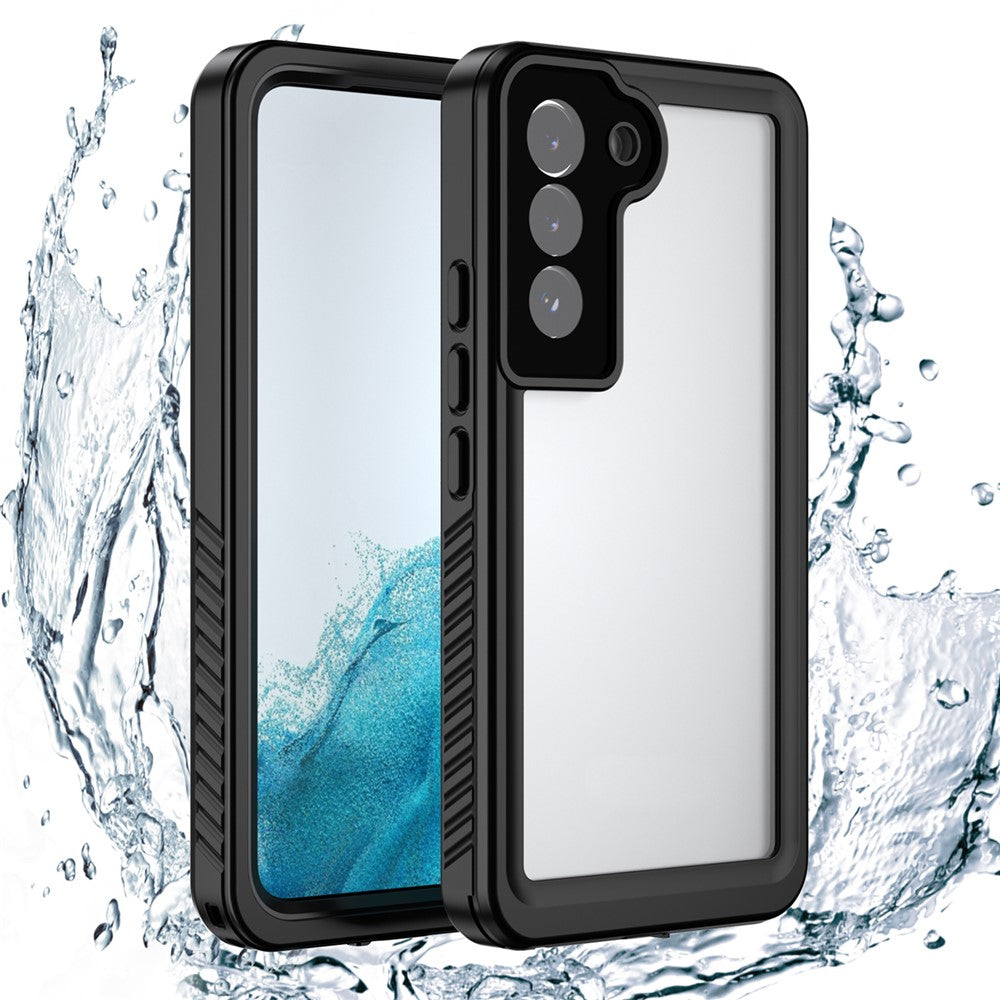 Coque de protection étanche transparente pour Samsung Galaxy S22 5G, série FS de REDPEPPER, IP68, anti-poussière, compatible avec le déverrouillage par empreinte digitale 