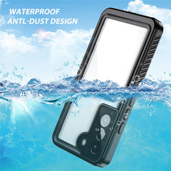 Coque de protection étanche transparente pour Samsung Galaxy S22 5G, série FS de REDPEPPER, IP68, anti-poussière, compatible avec le déverrouillage par empreinte digitale 