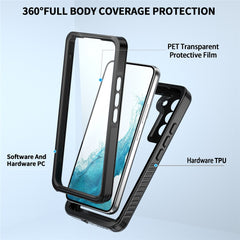 Coque de protection étanche transparente pour Samsung Galaxy S22 5G, série FS de REDPEPPER, IP68, anti-poussière, compatible avec le déverrouillage par empreinte digitale 
