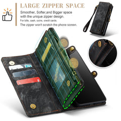 CASEME 008-Serie für Samsung Galaxy S22 5G, stoßfestes PU-Leder, abnehmbare 2-in-1-Telefonhülle, multifunktionale Anti-Fall-Brieftaschen-Ständerschale 