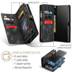 CASEME 008-Serie für Samsung Galaxy S22 5G, stoßfestes PU-Leder, abnehmbare 2-in-1-Telefonhülle, multifunktionale Anti-Fall-Brieftaschen-Ständerschale 