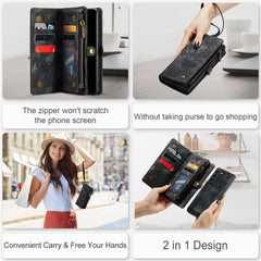 CASEME 008-Serie für Samsung Galaxy S22 5G, stoßfestes PU-Leder, abnehmbare 2-in-1-Telefonhülle, multifunktionale Anti-Fall-Brieftaschen-Ständerschale 