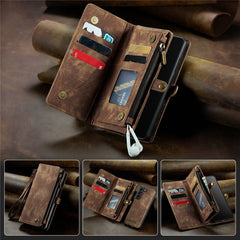 CASEME 008-Serie für Samsung Galaxy S22 5G, stoßfestes PU-Leder, abnehmbare 2-in-1-Telefonhülle, multifunktionale Anti-Fall-Brieftaschen-Ständerschale 